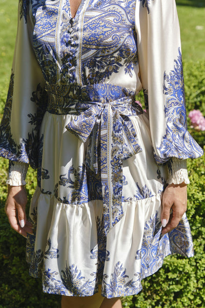 Neo Noir Paisley Border Dress