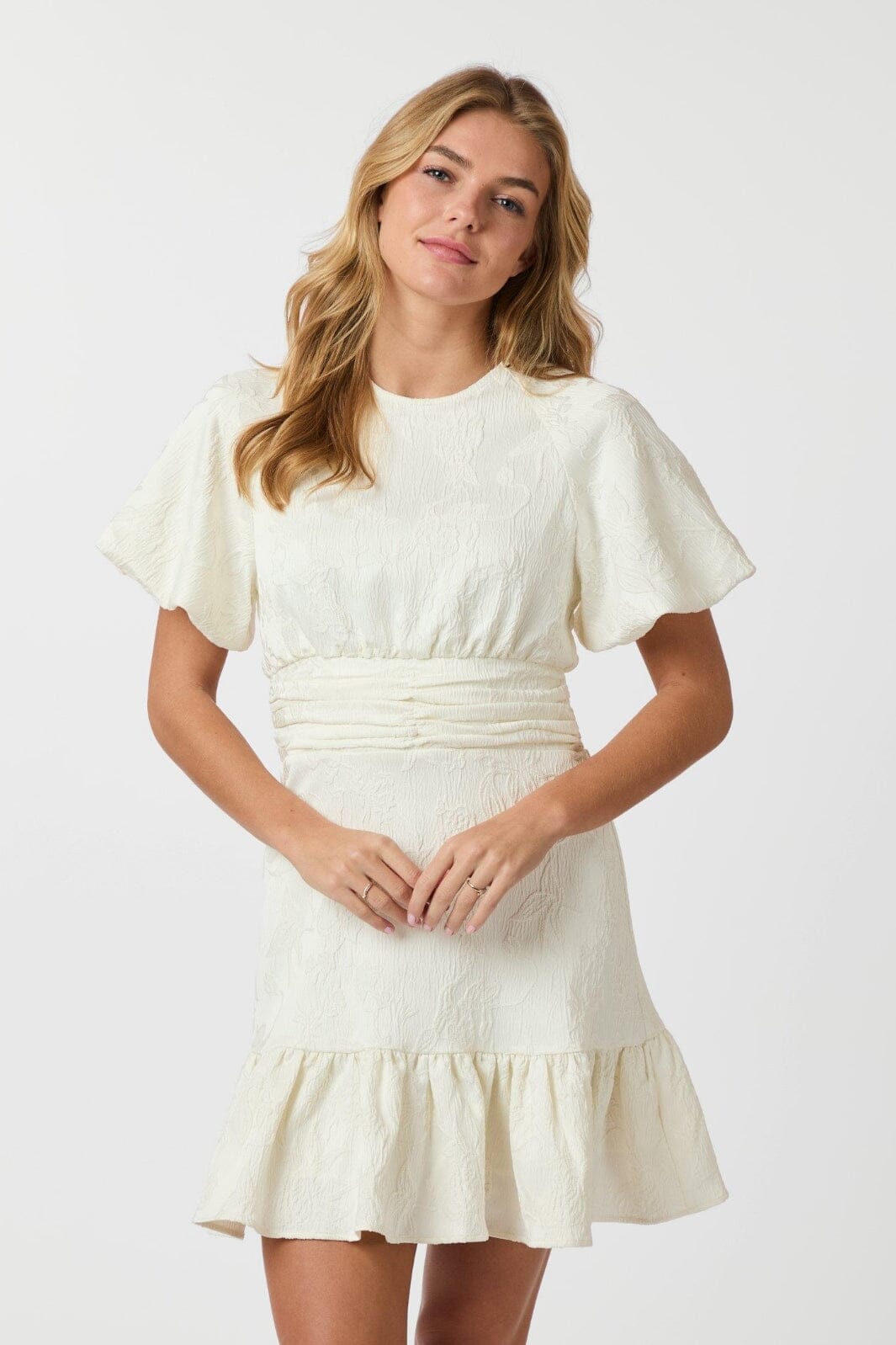 Neo Noir Sulli Jacquard Dress Creme