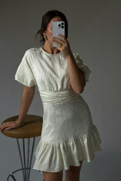 Neo Noir Sulli Jacquard Dress Creme