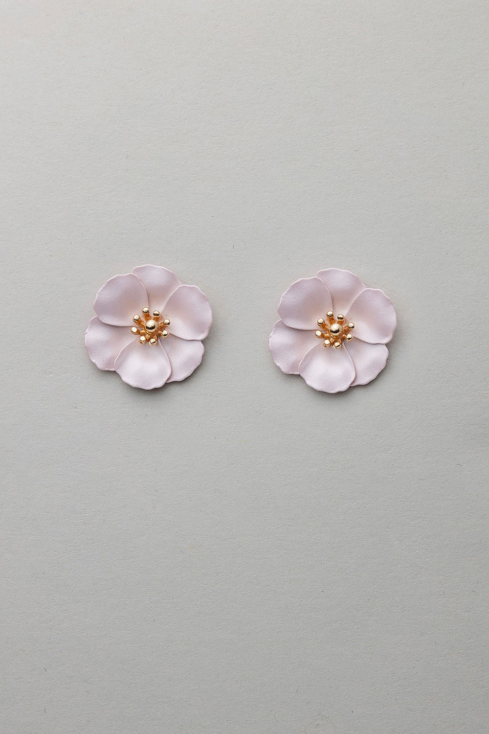 Bow 19 Flower Small Earrings Pearl Pink