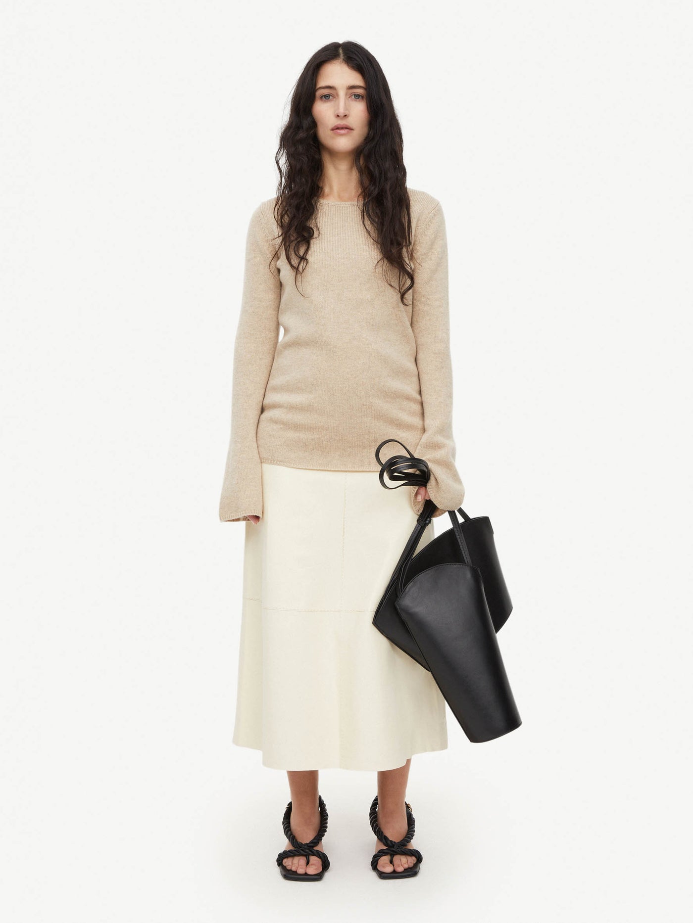 By Malene Birger Cyrema wool sweater twill beige