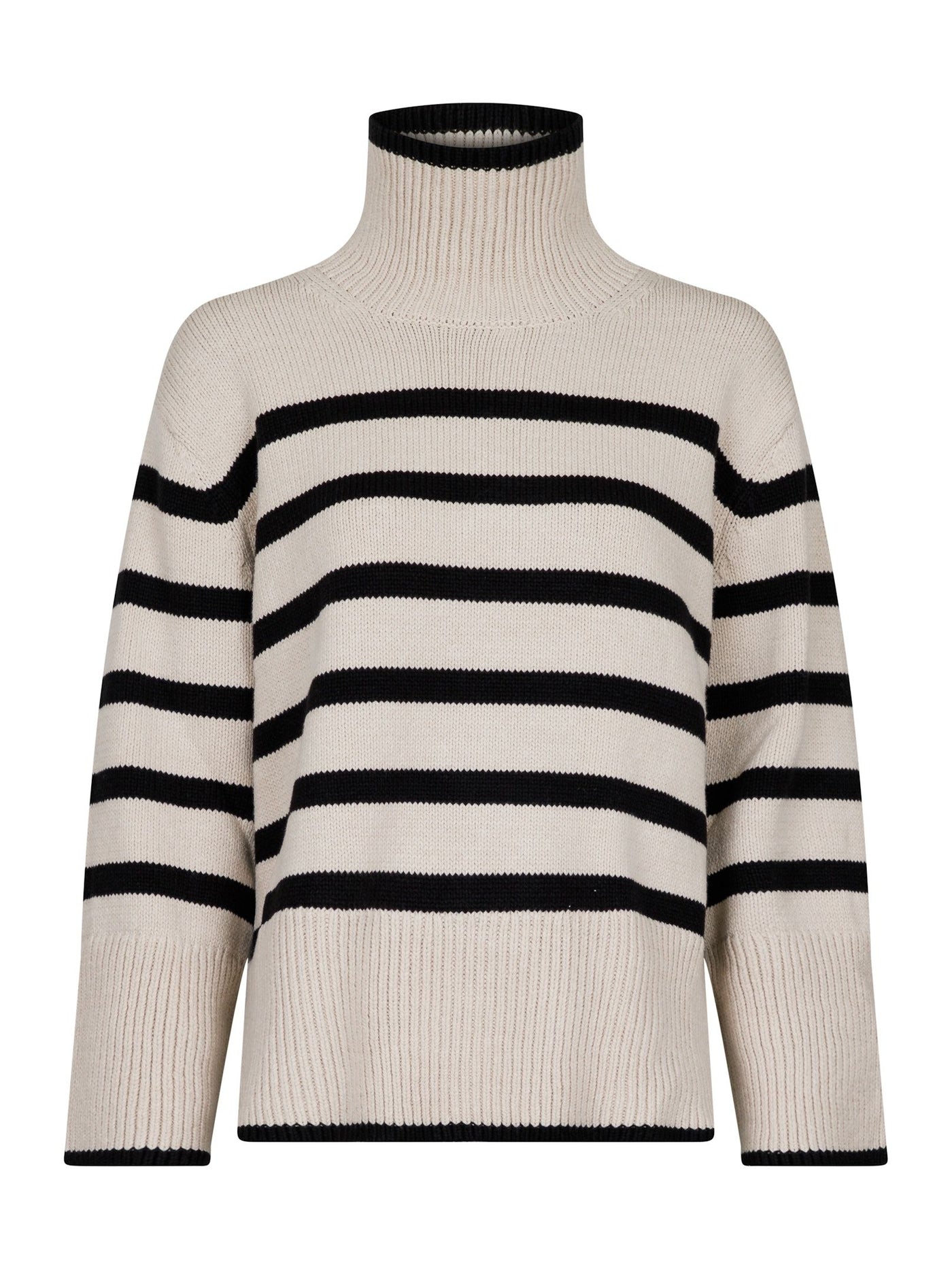 Neo Noir Fanning Stripe Knit Blouse Sand