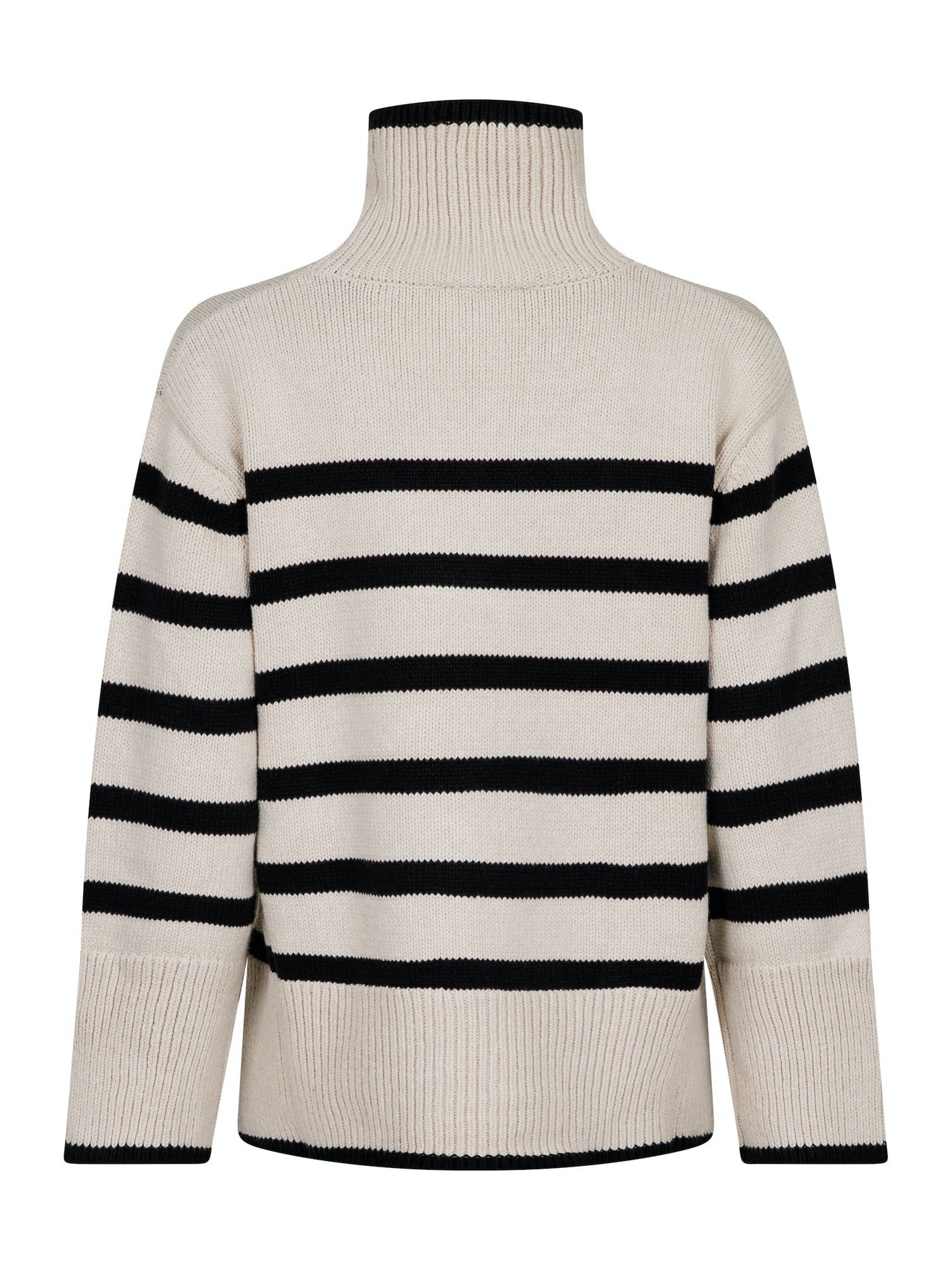 Neo Noir Fanning Stripe Knit Blouse Sand