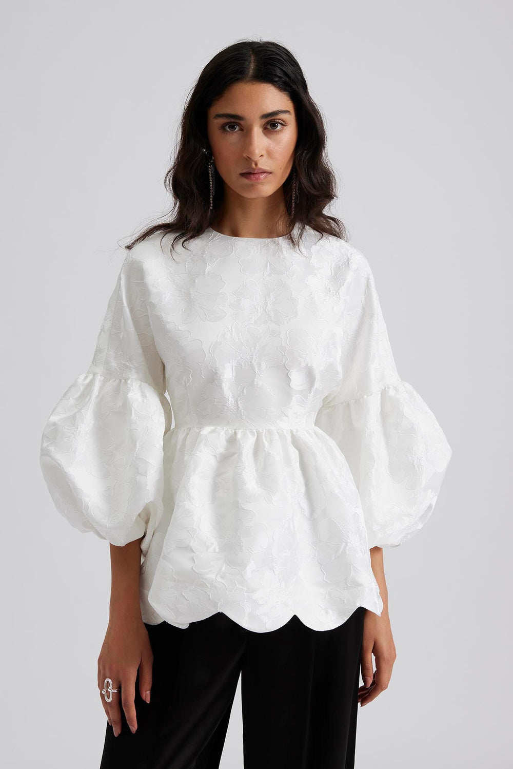 Malina Gaia open back pouf sleeve blouse