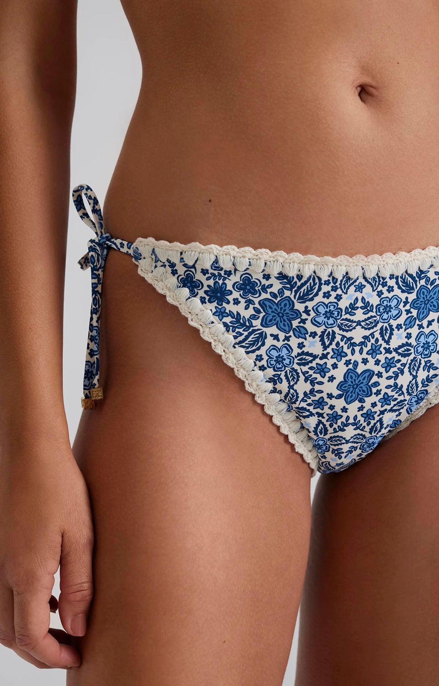 Malina Ally Crochet Trimmed Bikini Bottoms Coastal Florals