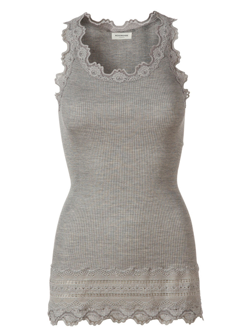 Rosemunde Silk Top Light Grey