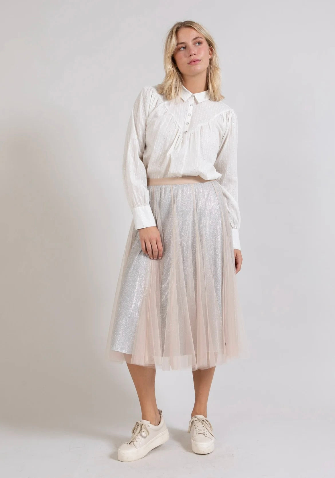 Coster Copenhagen Skirt With Plisse and Glitter