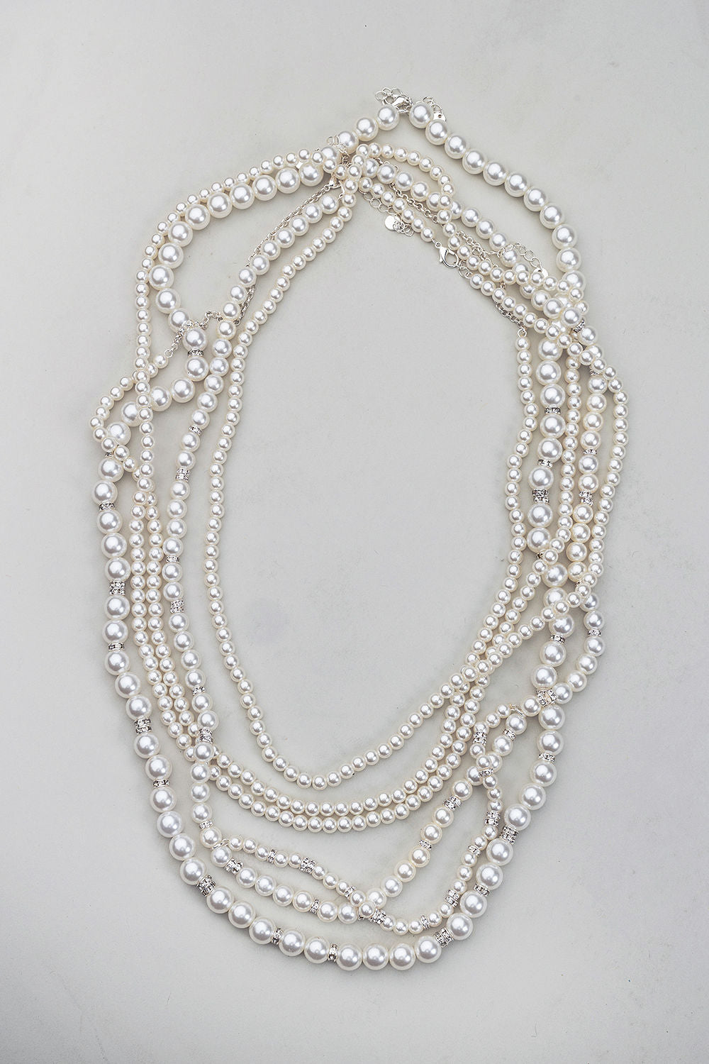 Bow 19 Pearl Long Necklace 4 set