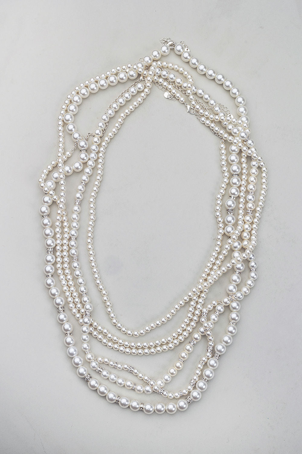 Bow 19 Pearl Long Necklace 5 set