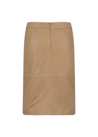 Coster Copenhagen Leather Pencil Skirt Beige