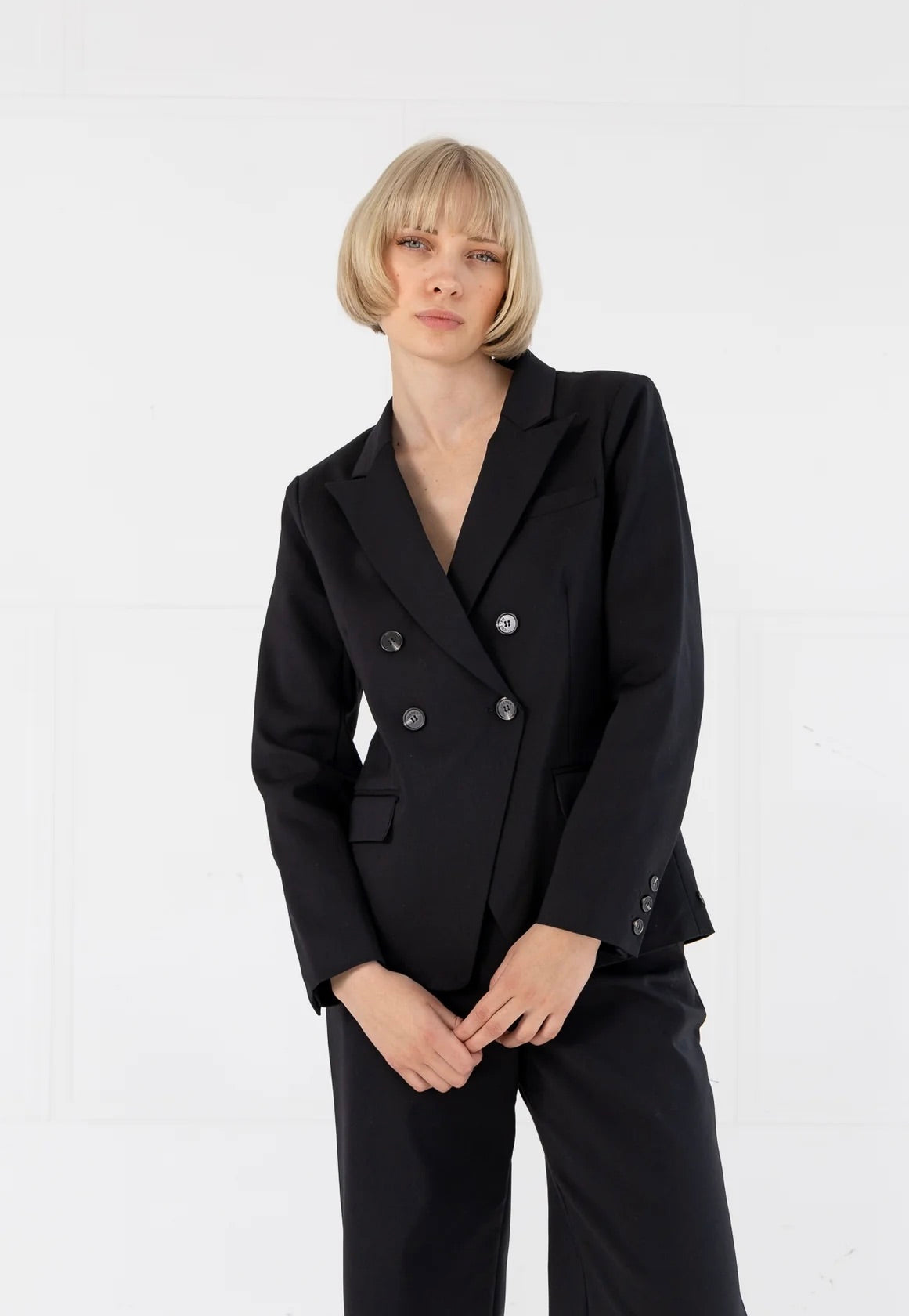 Coster Copenhagen Double Breasted Blazer With Utility Details Black