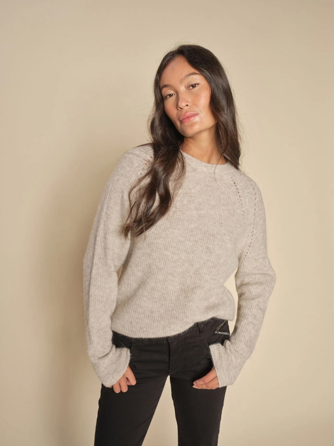 Mos Mosh Tammy Thora Knit feather grey