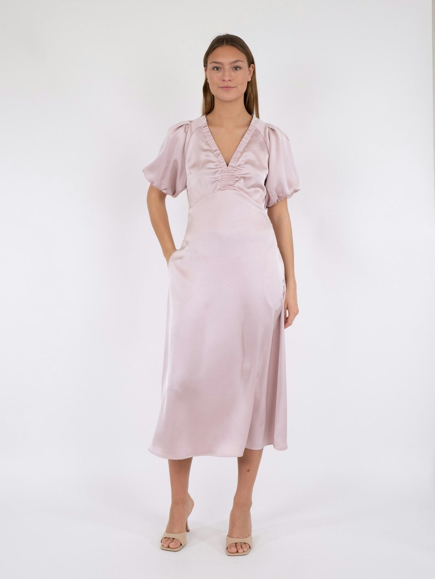 Neo Noir Illana Heavy Sateen Dress dusty rose