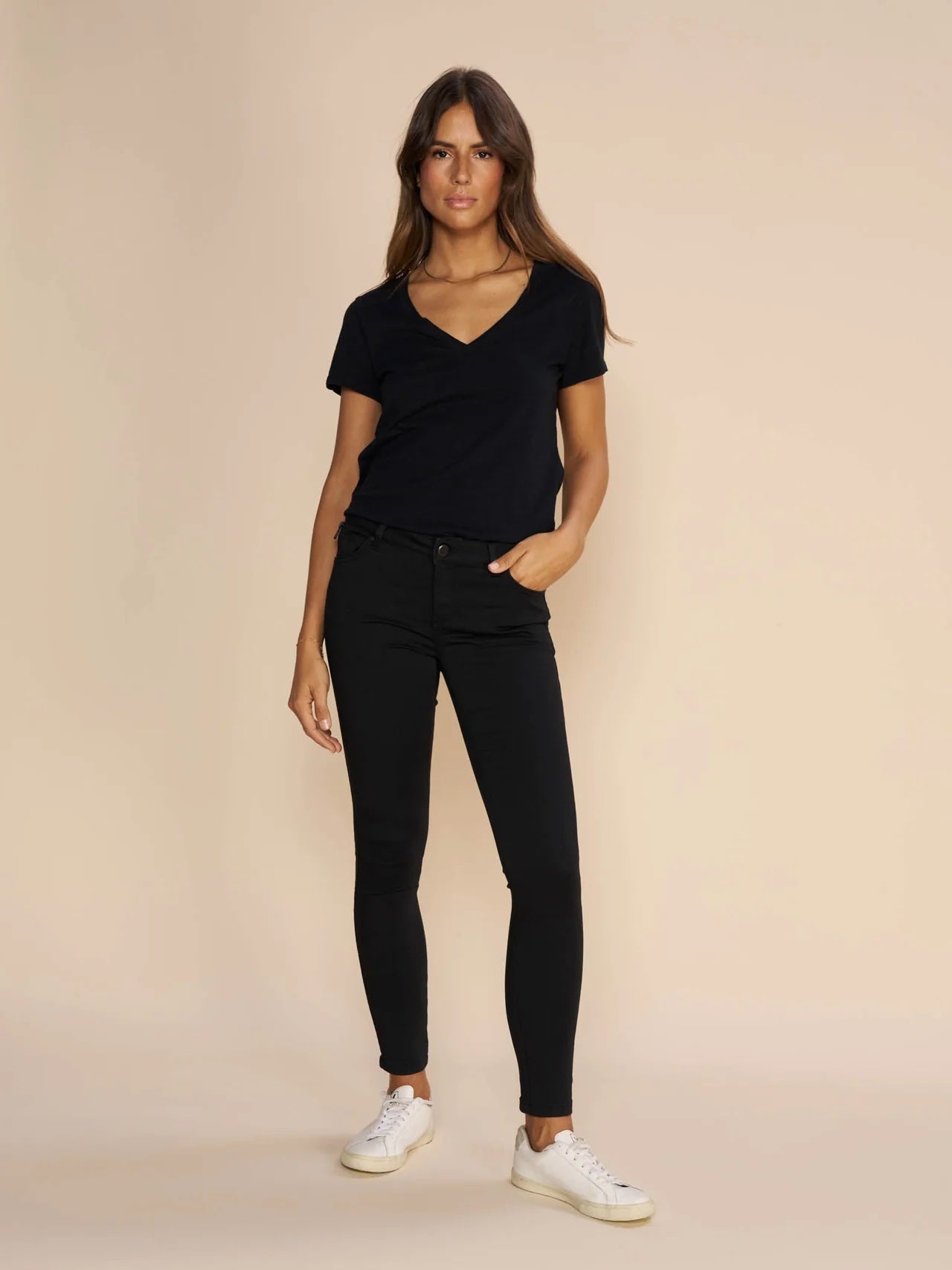 Mos Mosh Victoria 7/8 Silk Touch Jeans musta