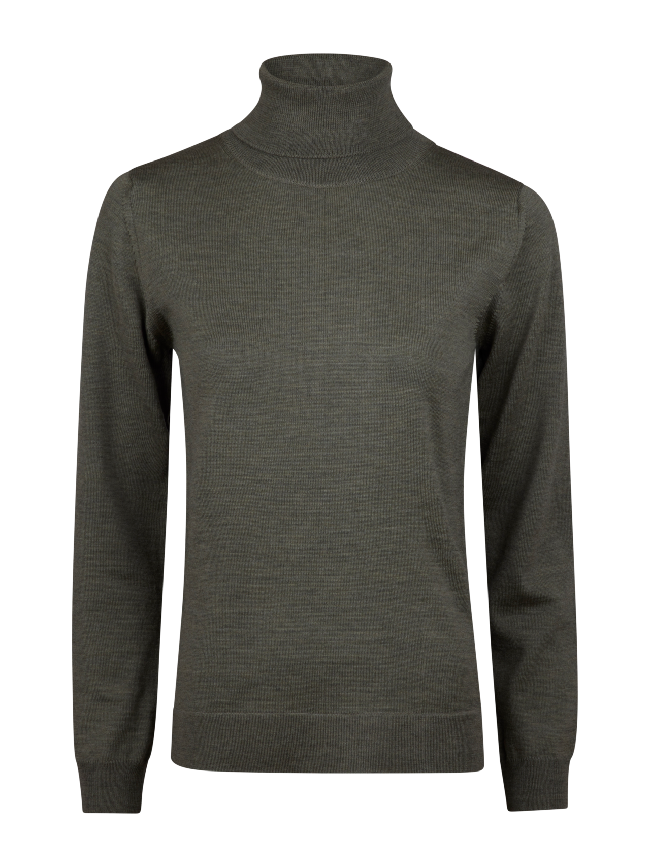 Stenströms Silja Green Merino Wool Roll Neck