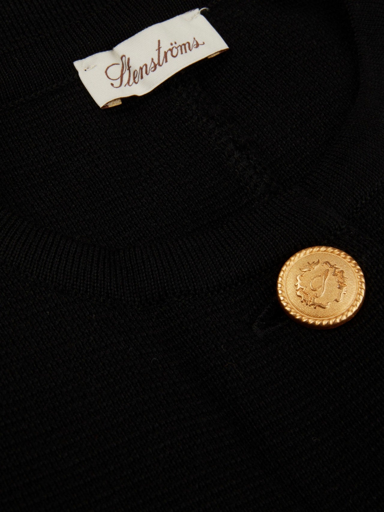 Stenströms Astrid Black Long Merino Wool Cardigan