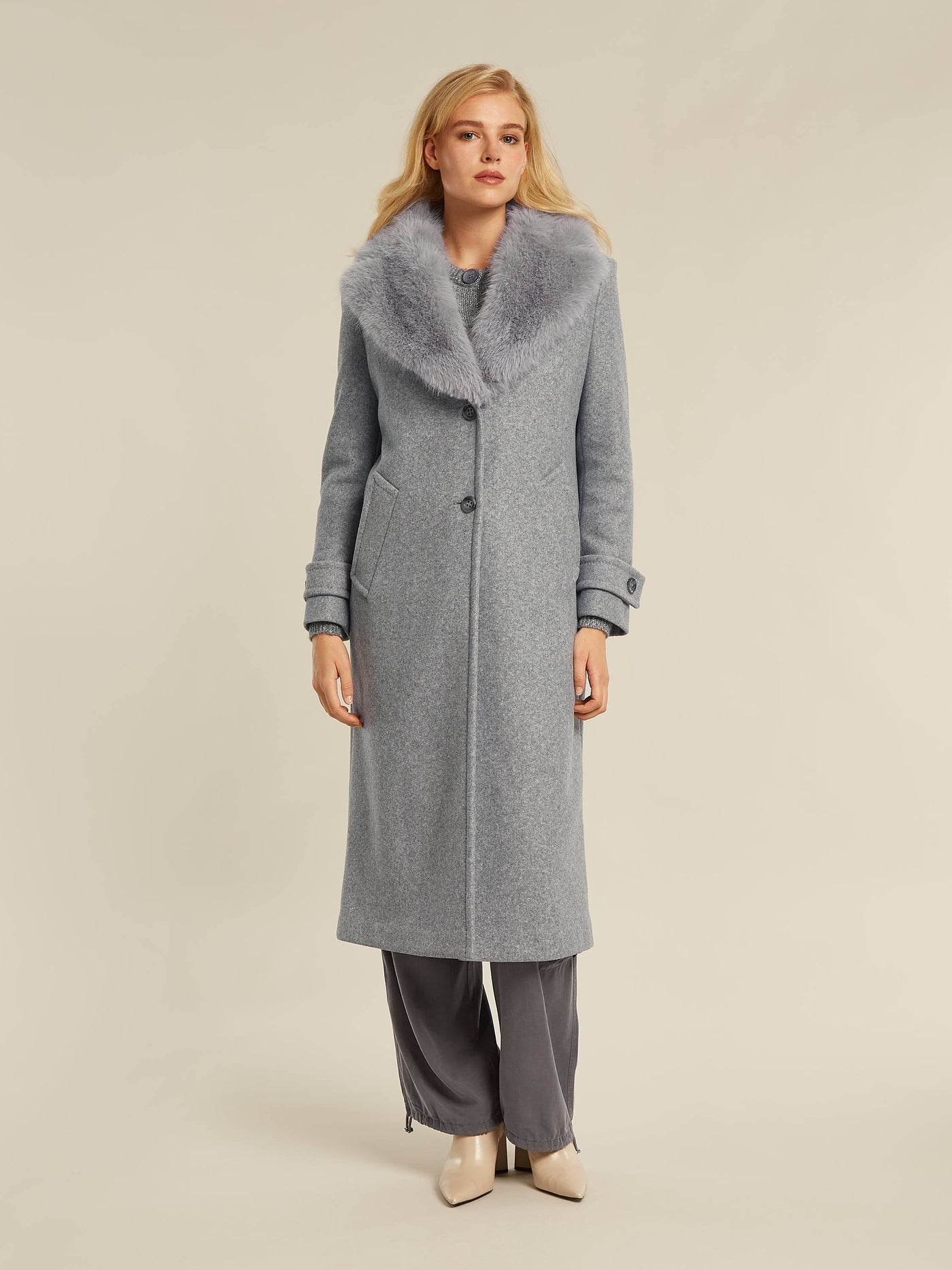 Beaumont Constance Long Coat Grey Recycled