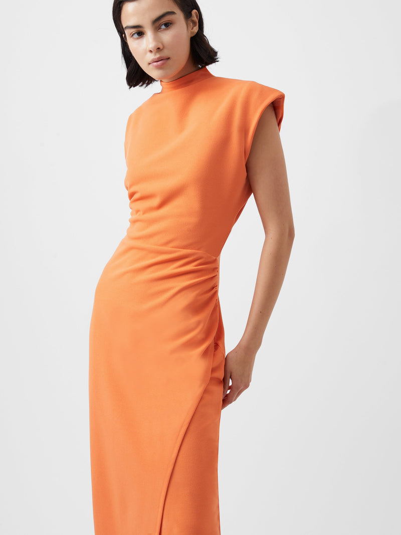 French Connection Textured Jersey Dress Coral Rose