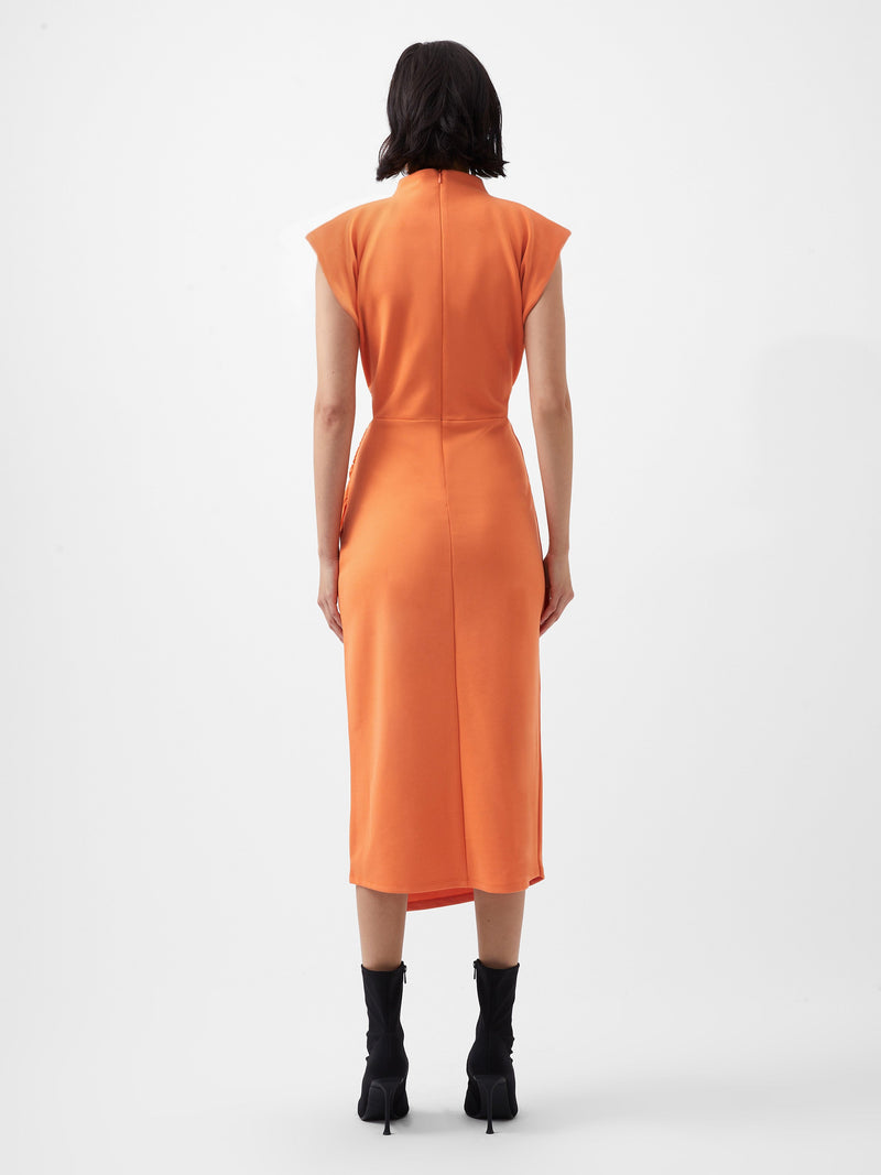 French Connection Textured Jersey Dress Coral Rose