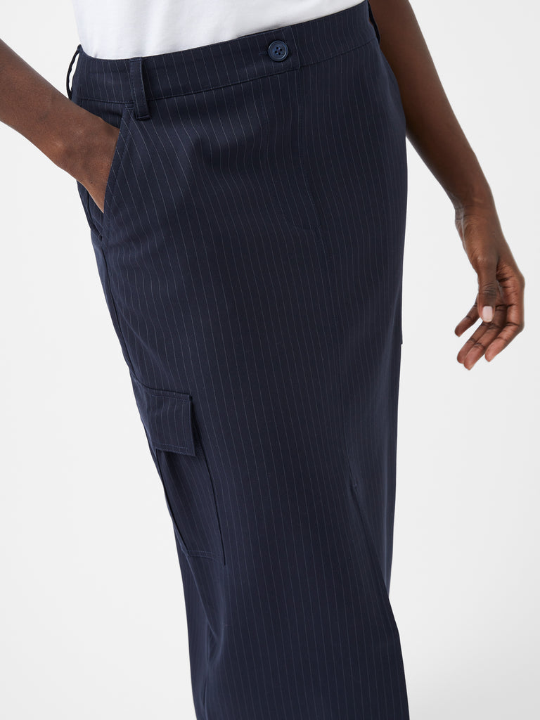 French Connection Hailey Pinstripe Cargo Skirt Marine