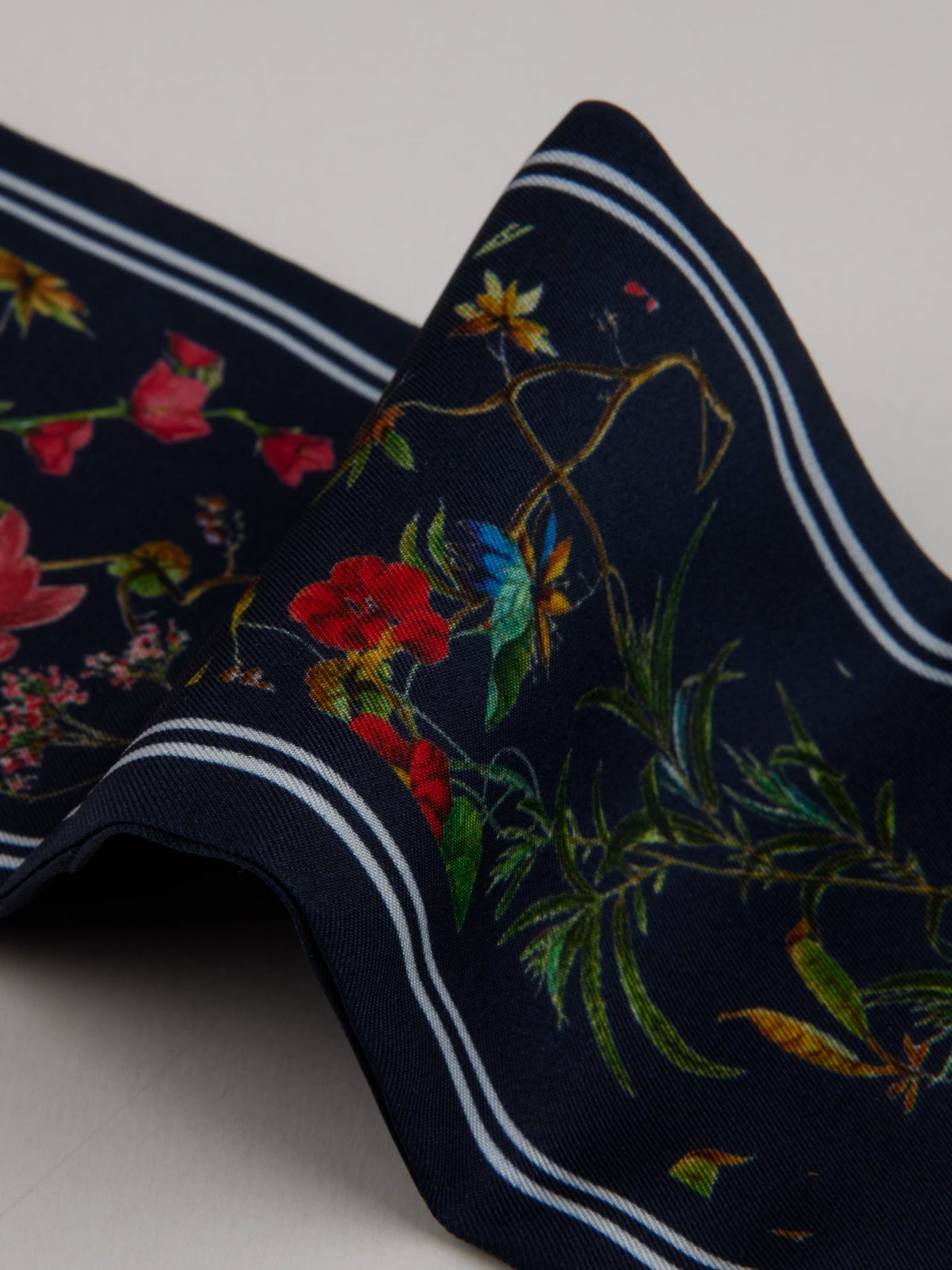 Stenströms Navy Floral Scarf