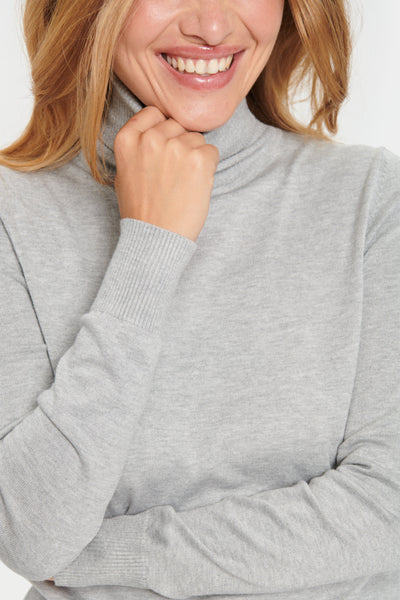 Saint Tropez Mila Rollneck Pullover pearl grey