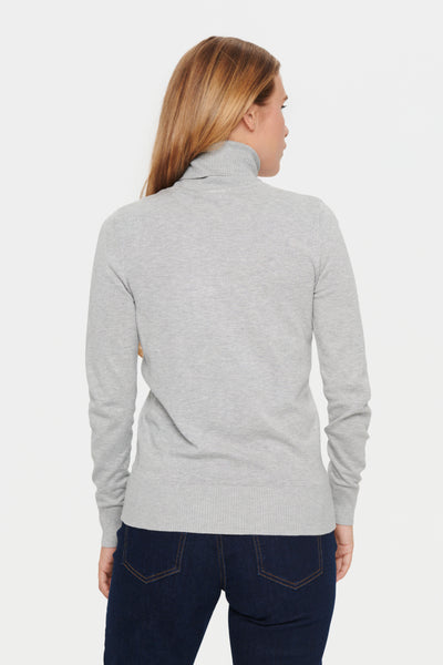 Saint Tropez Mila Rollneck Pullover pearl grey