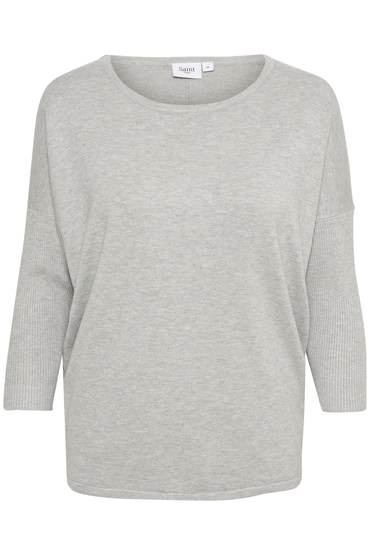 Saint Tropez Mila R-neck Pullover pearl grey