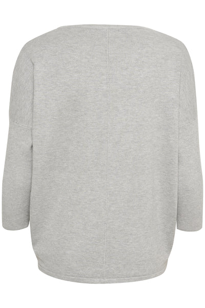 Saint Tropez Mila R-neck Pullover pearl grey