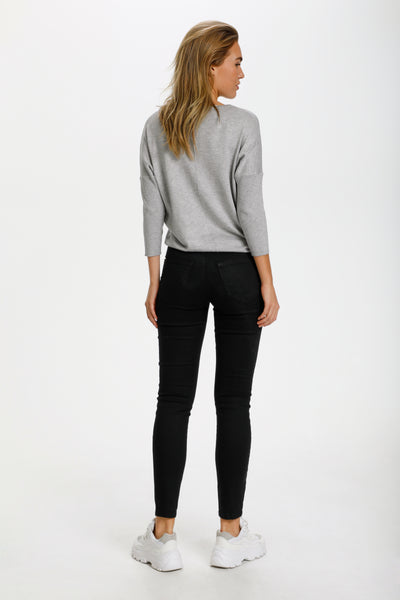 Saint Tropez Mila R-neck Pullover pearl grey