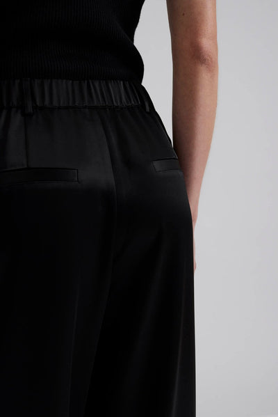 Malina Sarah Elastic Waist Satin Pants Black