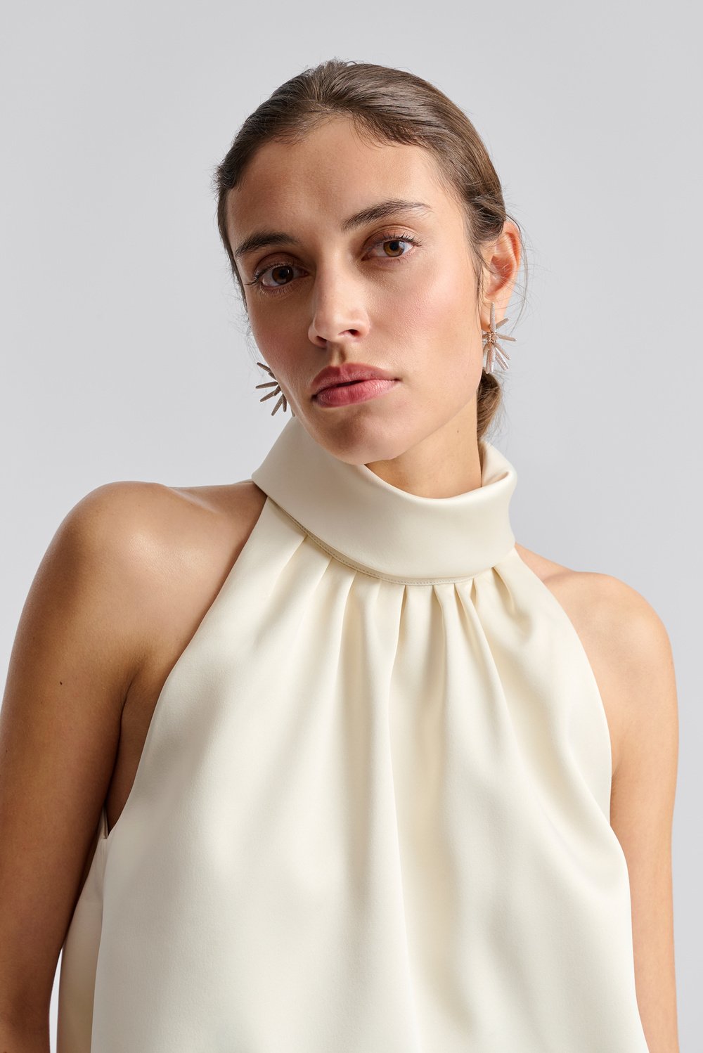 Malina Minea Satin halterneck top