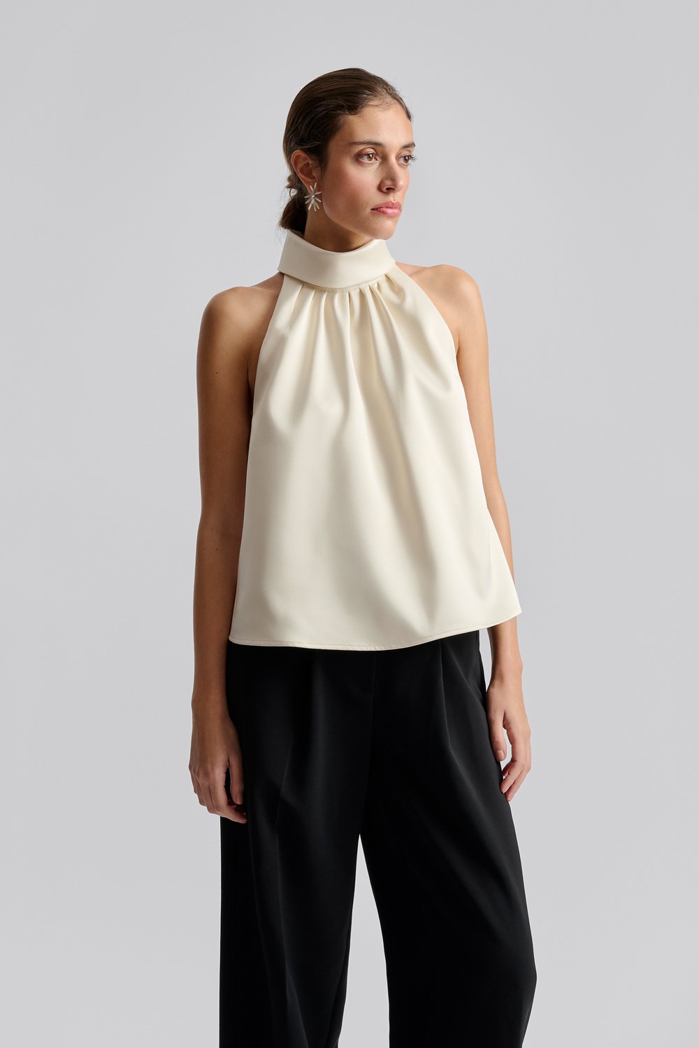 Malina Minea Satin halterneck top