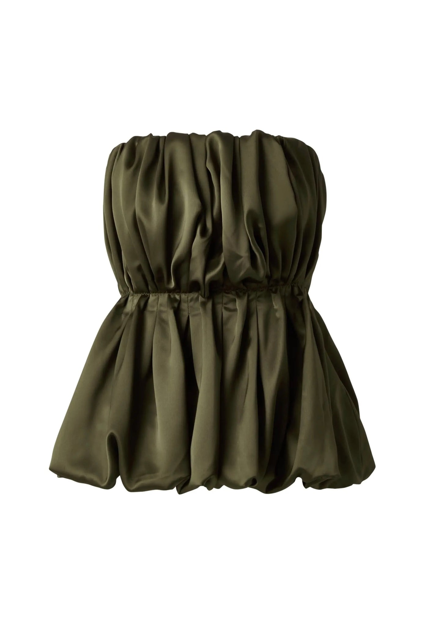 Malina Charlize Pleated Balloon Blouse Olive