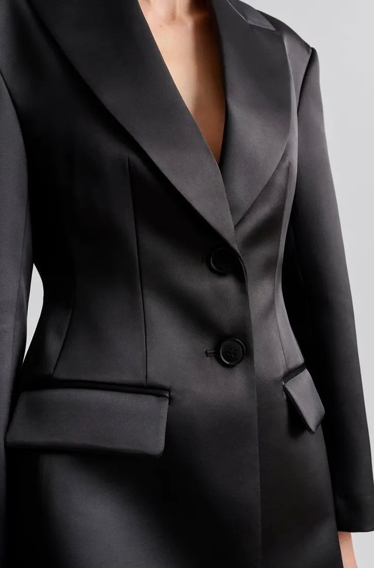 Malina Ella Tailored Peplum Blazer Black