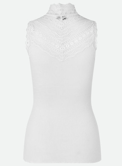 Rosemunde Benita Turtleneck Lace Top New White