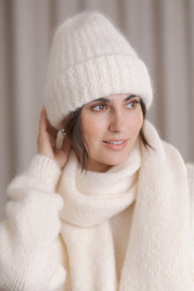 Original Story Alpaca Blend Chunky Beanie Cream