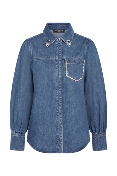 Bruuns Bazaar CanaBBBess Shirt Dark Blue Denim