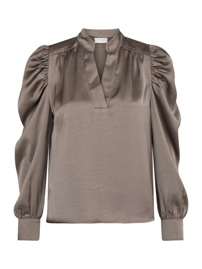 Neo Noir Rosslyn Blouse Warm Grey