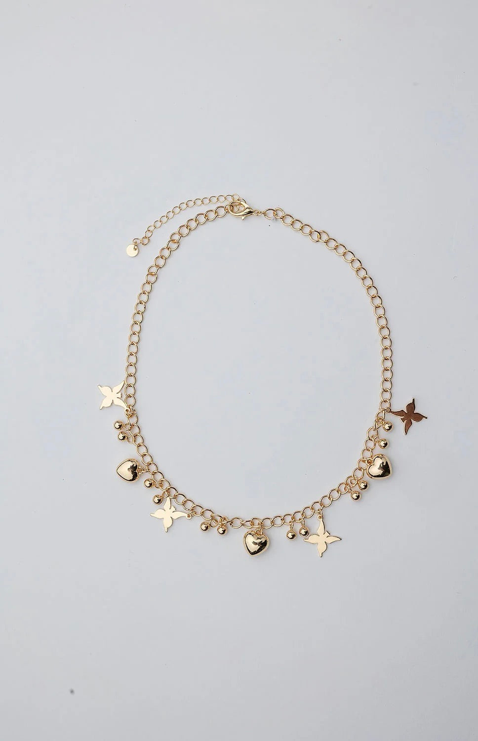 Bow 19 Charm Necklace Gold