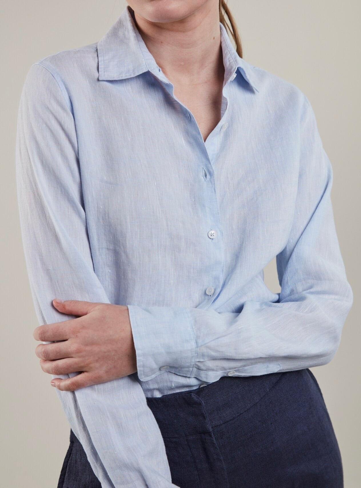 Stenströms Sofie Light Blue Linen Shirt