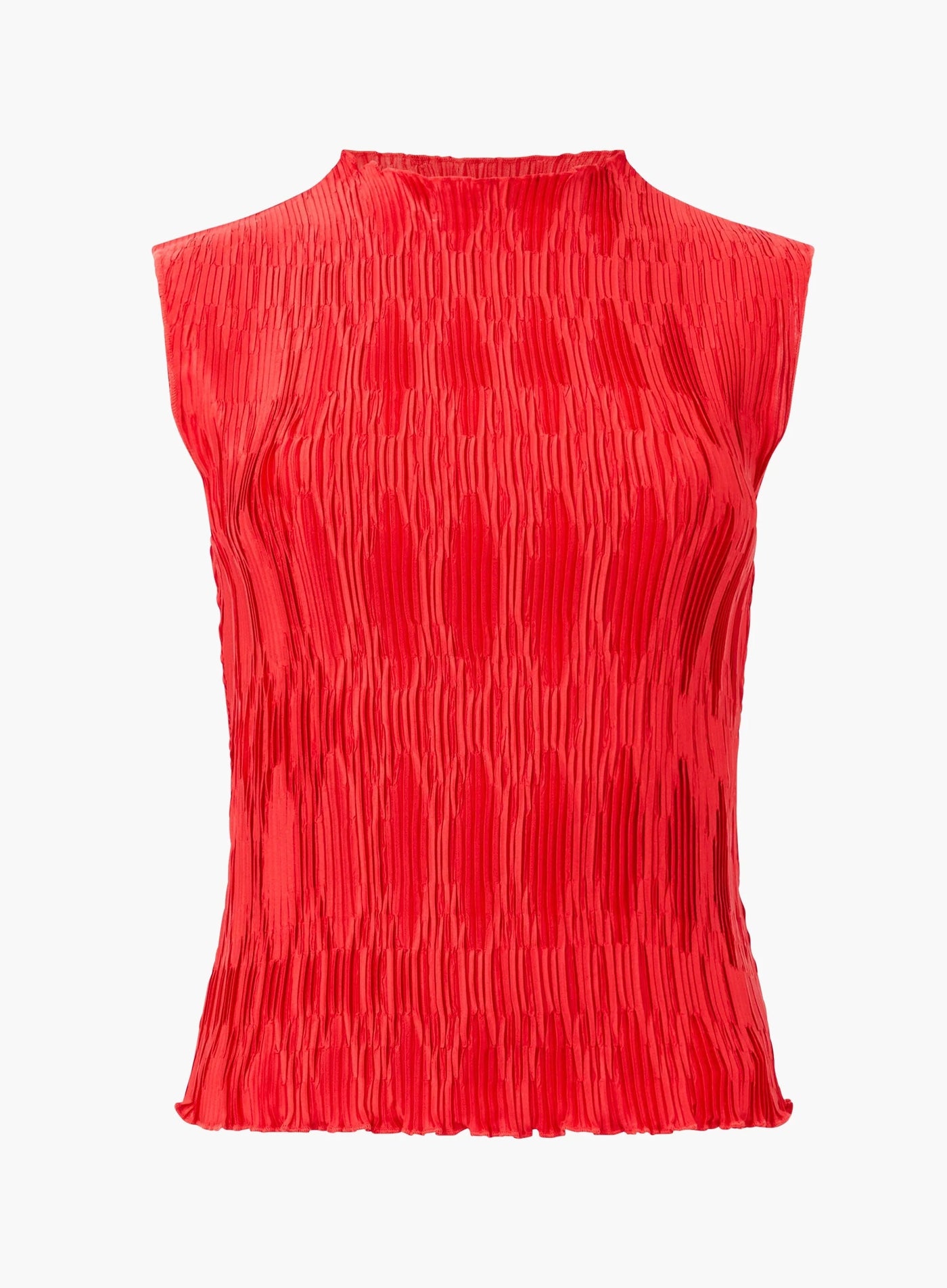 French Connection Moira Pleated Sleeveless Top Scarlet Red