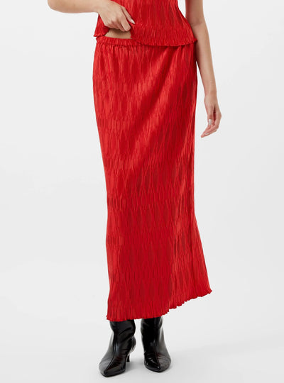 French Connection Moira Pleated Skirt Scarlet Red