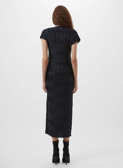 French Connection Moira Pleated Dress Navy