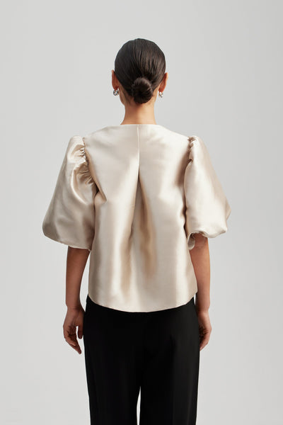 By Malina Cleo Blouse  Beige
