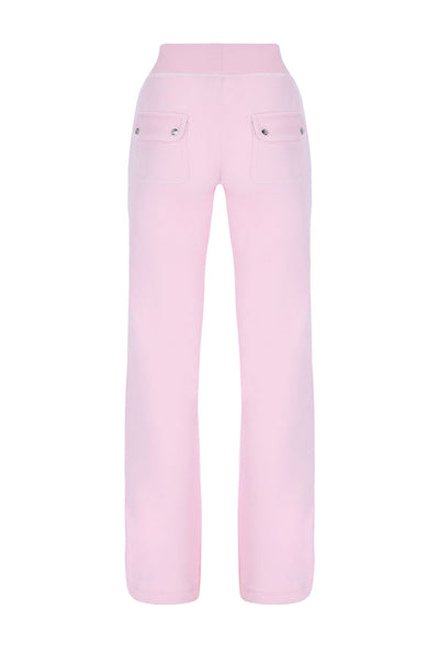 Juicy Couture Del Ray Classic Velour Pant Pocket Design Cherry Blossom