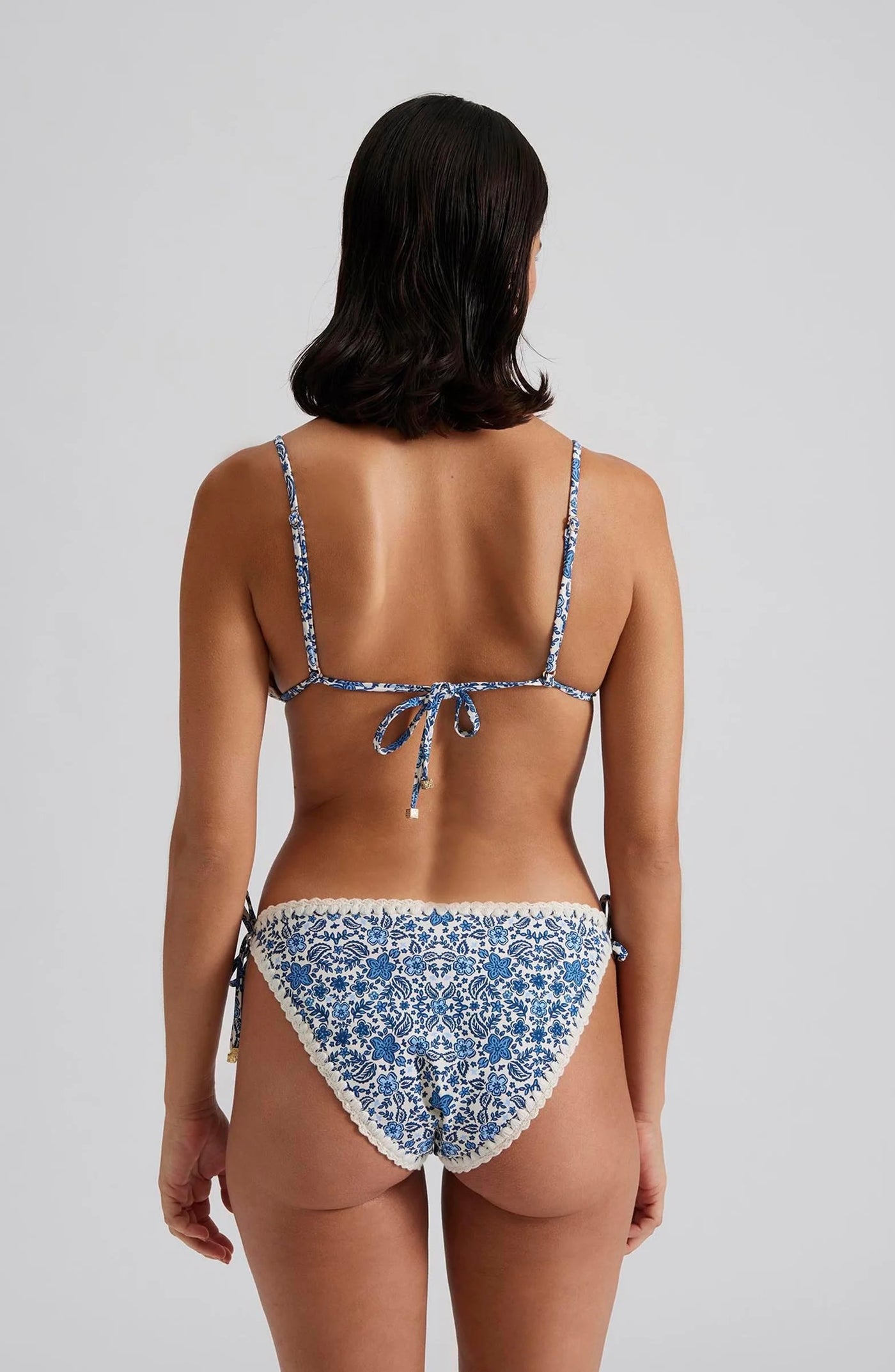 Malina Ally Crochet Trimmed Bikini Bottoms Coastal Florals